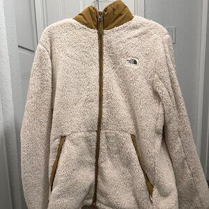 off white sherpa north face sweater